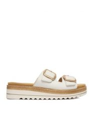 Remonte Klapki CEO-D0Q66-80 Écru. Białe klapki damskie Remonte, bez wzorów, ze skóry, bez obcasa. Za 369.99 zł.