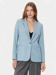 Calvin Klein Marynarka K20K207632 Błękitny Slim Fit. Niebieskie żakiety damskie Calvin Klein, bez wzorów, z syntetyku. Za 909.99 zł.