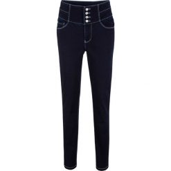 Dżinsy "Shaping-stretch" z wysoką talią, krótsze nogawki bonprix ciemnoniebieski. Jeansy damskie marki bonprix. Za 149.99 zł.