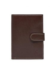 Semi Line Portfel P8266-1 Brązowy. Brązowe portfele męskie Semi-line, bez wzorów, ze skóry. Za 59.99 zł.