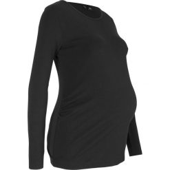 Shirt ciążowy basic z długim rękawem bonprix czarny. Bluzki damskie bonprix. Za 27.99 zł.