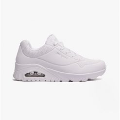 Buty na co dzień damskie SKECHERS UNO STAND ON AIR eko skóra. Białe obuwie sportowe damskie Skechers, bez wzorów, ze skóry, trekkingowe, Skechers Sport. Za 303.00 zł.