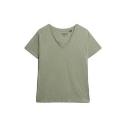 Damska koszulka z dekoltem w szpic Superdry Slub Emb de Studios. Czarne t-shirty damskie Superdry., xl, bez wzorów, eleganckie, bez kołnierzyka. Za 150.20 zł.