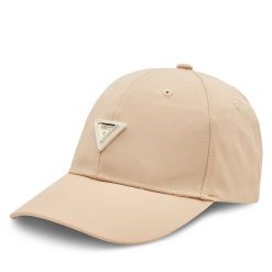 Czapka z daszkiem Guess. Brązowe czapki i kapelusze damskie Guess, z aplikacjami. Za 139.99 zł.
