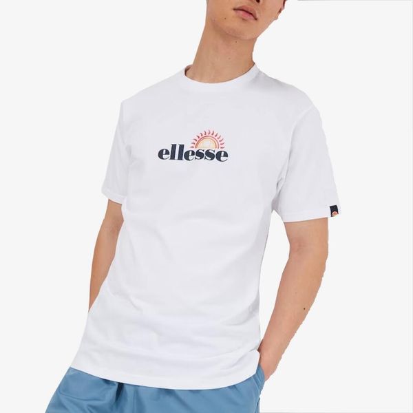 Koszulka męska Ellesse Trea. Białe koszulki sportowe męskie Ellesse, m, bez wzorów, z bawełny, bez kołnierzyka, bez ramiączek. Za 159.99 zł.