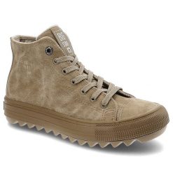 Beżowe Sneakersy Big Star Damskie Stylowe Obuwie. Brązowe półbuty damskie Big Star, bez wzorów, z gumy, eleganckie, bez obcasa, bez zapięcia. Za 129.00 zł.
