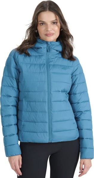 Kurtka damska puchowa 4F F580 niebieska 4FWAW25TDJAF580 46S L. Niebieskie kurtki damskie 4f, l, bez wzorów, z puchu, bez kaptura. Za 339.84 zł.