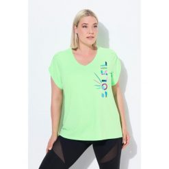 Damskie Koszulka funkcyjna Soleil klasyczny krój dekolt w serek rękaw 1/2. Zielone t-shirty damskie Ulla Popken, plus size, bez wzorów, z elastanu, klasyczne, bez kołnierzyka. Za 199.99 zł.