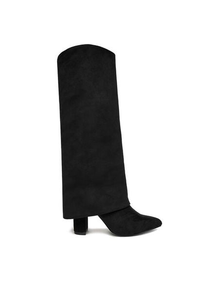 DeeZee Kozaki CEO-HY316-2 Czarny. Czarne kozaki damskie DeeZee, z materiału, bez obcasa, na słupku. Za 249.99 zł.
