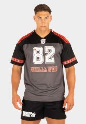 Tyler Koszulka piłkarska - Czarny/Czerwony. Czerwone koszulki sportowe męskie GORILLA WEAR, s, bez wzorów, z jersey, bez kołnierzyka, bez ramiączek, na fitness i siłownię. Za 204.00 zł.