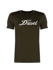Diesel T-Shirt "Sily" | A10654-RGRAI | Mężczyzna | Wojskowa Zieleń. Zielone t-shirty męskie Diesel, m, bez wzorów, z bawełny, eleganckie, bez kołnierzyka. W wyprzedaży za 129.00 zł.