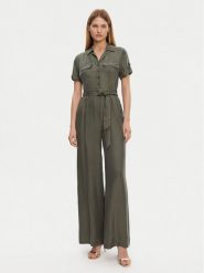 Guess Kombinezon W5GD97 WH6E0 Khaki Regular Fit. Brązowe sukienki damskie Guess, xl, z aplikacjami, bez kołnierzyka, bez ramiączek. Za 439.99 zł.