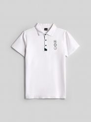 4F Koszulka polo regular męska - biała XXL. Białe koszulki polo męskie 4f, m, bez wzorów, z bawełny, biznesowe, bez ramiączek. Za 129.99 zł.
