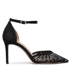 Szpilki Tamaris. Czarne szpilki damskie Tamaris, bez wzorów, bez obcasa, bez zapięcia. Za 369.99 zł.