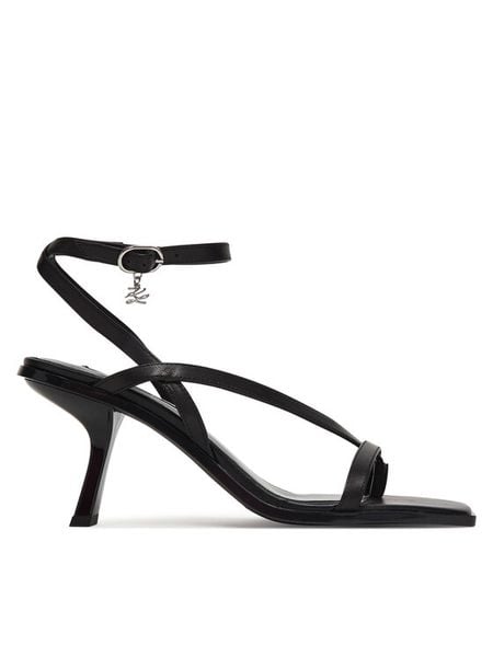 KARL LAGERFELD Sandały Karmel KL33606 Czarny. Czarne sandały damskie KARL LAGERFELD, bez wzorów, bez obcasa, na szpilce, bez zapięcia. Za 749.99 zł.