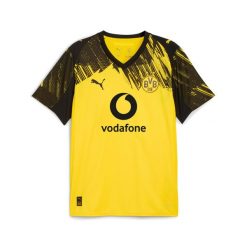 Domowa koszulka Borussia Dortmund 2025/26. Żółte koszulki sportowe męskie Puma, m, bez wzorów, z materiału, bez kołnierzyka, bez ramiączek, na fitness i siłownię. Za 299.00 zł.