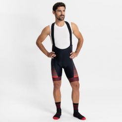 Spodenki rowerowe na szelkach męskie Rogelli Hero II. Czarne szorty męskie Rogelli, m, bez wzorów, z elastanu. Za 455.00 zł.