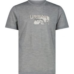 T-shirt performance z wełny merynosa CMP. Szare t-shirty męskie CMP, na lato, bez wzorów, z materiału, bez kołnierzyka. Za 251.15 zł.