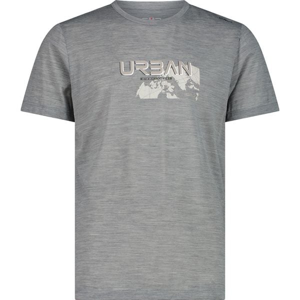 T-shirt performance z wełny merynosa CMP. Szare t-shirty męskie CMP, na lato, bez wzorów, z materiału, bez kołnierzyka. Za 244.05 zł.