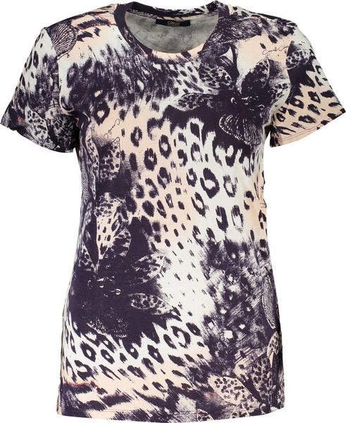 Cavalli Class T-SHIRT DAMSKI Z KRÓTKIM RĘKAWEM KLASY CAVALLI RÓŻOWY XS EU. Czerwone t-shirty damskie Cavalli Class, xs, bez wzorów, bez kołnierzyka. Za 113.60 zł.