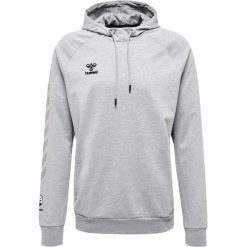Bawełniana bluza z kapturem Hummel Move Grid. Szare buty sportowe męskie Hummel, z bawełny, bez zapięcia, na fitness i siłownię. Za 251.50 zł.