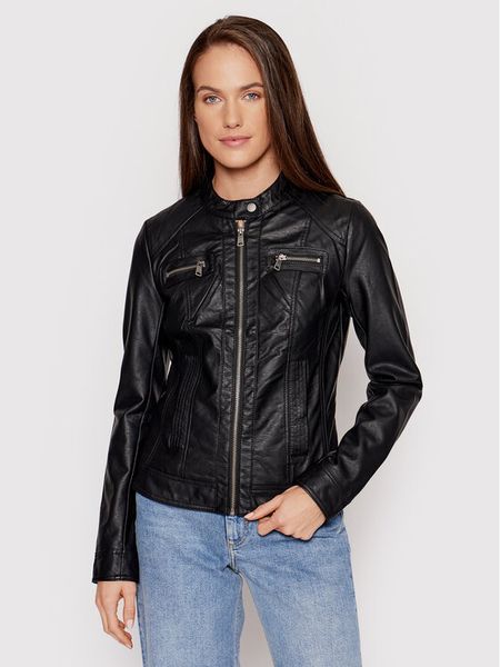 ONLY Kurtka z imitacji skóry Bandit 15081400 Czarny Regular Fit. Czarne kurtki damskie Only, bez wzorów, ze skóry, bez kaptura. Za 149.99 zł.