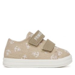 Sneakersy Primigi. Brązowe trampki i tenisówki chłopięce Primigi, bez wzorów, bez zapięcia. Za 99.99 zł.