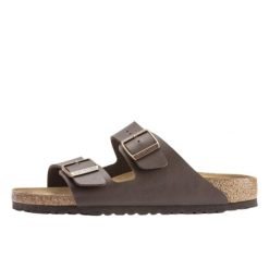 Klapki damskie Birkenstock Arizona BF. Szare klapki damskie Birkenstock, bez wzorów, z materiału, bez obcasa. Za 349.00 zł.