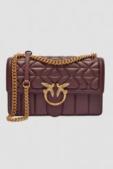 PINKO Brązowa torebka Love One Classic DC. Brązowe kopertówki damskie Pinko, bez wzorów, ze skóry, eleganckie, bez dodatków. W wyprzedaży za 1,429.99 zł.