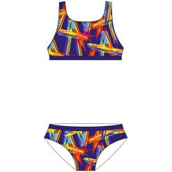 Strój kąpielowy dziewczęcy Aquafeel Racerback. Fioletowe stroje kąpielowe dla dziewczynek Aquafeel, bez wzorów, z materiału. Za 149.99 zł.