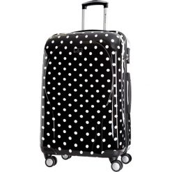 Walizka w kolorze czarnym ze wzorem - 39 l. Walizki męskie Platinium, z materiału. W wyprzedaży za 229.95 zł.