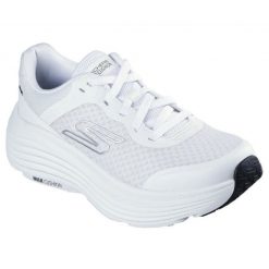Buty do biegania Skechers 129470 Wbk białe. Białe obuwie sportowe damskie bez wzorów, z syntetyku, do biegania. Za 563.16 zł.