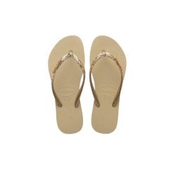 Havaianas Slim Glitter II - Sand Grey. Brązowe klapki damskie Havaianas, bez wzorów, sportowe, bez obcasa. Za 136.55 zł.
