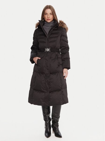 Guess Kurtka puchowa W5BL29 W2802 Czarny Regular Fit. Czarne kurtki damskie Guess, xs, z aplikacjami, z puchu, bez kaptura. Za 1,062.99 zł.