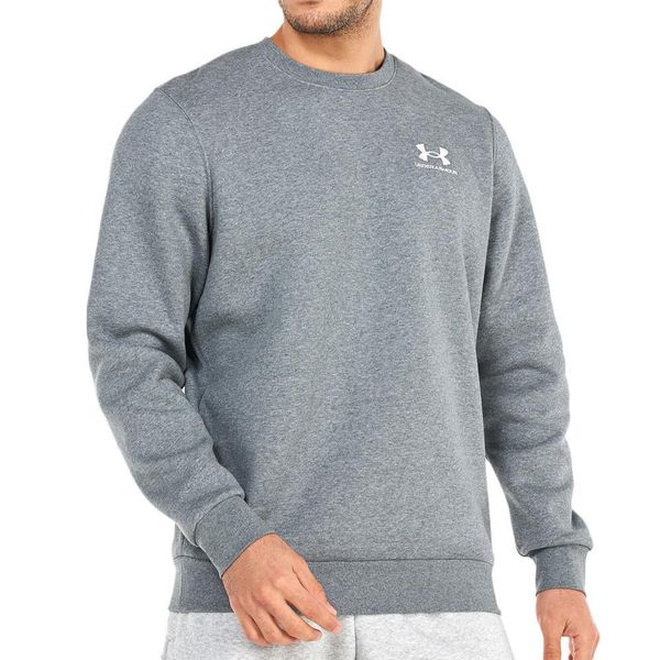 Męska bluza Under Armour Essential Fleece Szara. Szare bluzy męskie Under Armour, m, bez wzorów, z bawełny, bez kaptura. Za 251.40 zł.