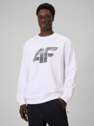 4F Bluza dresowa nierozpinana bez kaptura męska - biała XL. Białe bluzy męskie 4f, m, bez wzorów, z dresówki, bez kaptura. Za 159.99 zł.