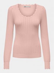 ONLY Sweter Meddi 15311544 Różowy Regular Fit. Czerwone swetry damskie Only, xl, bez wzorów, z syntetyku, bez kołnierzyka, bez ramiączek, bez kaptura. Za 89.99 zł.