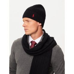 Czapka Polo Ralph Lauren. Czarne czapki i kapelusze męskie Polo Ralph Lauren, na zimę, bez wzorów. Za 399.99 zł.