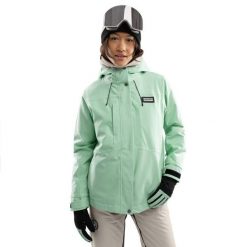 Kurtka snowboardowa damska W4-W Vostock. Zielone kurtki damskie SIROKO, na zimę, bez wzorów, bez kaptura, narciarskie. W wyprzedaży za 424.00 zł.