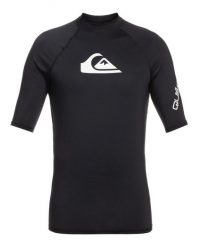 Koszulka do pływania męska Quiksilver All Time. Czarne koszulki sportowe męskie Quiksilver, m, bez wzorów, z elastanu, bez kołnierzyka, bez ramiączek, do pływania. Za 173.11 zł.