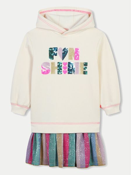 Billieblush Sukienka dzianinowa U20502 Beżowy Loose Fit. Brązowe sukienki dla dziewczynek Billieblush, bez wzorów, z bawełny, bez ramiączek. Za 219.99 zł.