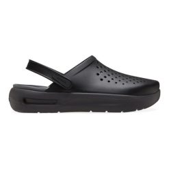 Mules Femme Mules Crocs InMotion Clog Noir. Czarne klapki damskie Crocs, bez wzorów, z gumy, sportowe, bez obcasa. Za 294.00 zł.