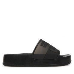 Klapki REPLAY. Czarne klapki damskie Replay, bez wzorów, bez obcasa. Za 199.99 zł.