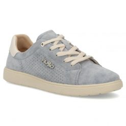 Skórzane półbuty damskie niebieskie Filippo DP6738. Niebieskie półbuty damskie Filippo, bez wzorów, ze skóry, sportowe, bez obcasa, bez zapięcia. Za 189.99 zł.