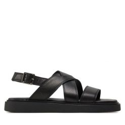 Sandały Vagabond Shoemakers. Czarne sandały damskie Vagabond Shoemakers, bez wzorów, bez obcasa, na płaskiej podeszwie, bez zapięcia. Za 239.99 zł.
