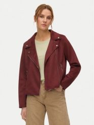 Vero Moda Kurtka z imitacji skóry Jose 10300938 Bordowy Regular Fit. Czerwone kurtki damskie Vero Moda, xs, bez wzorów, ze skóry, bez kaptura. Za 239.99 zł.