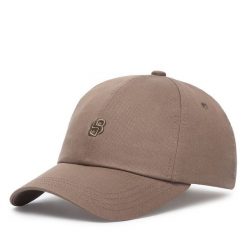 Czapka z daszkiem BOSS. Brązowe czapki i kapelusze damskie Boss, bez wzorów. Za 179.99 zł.