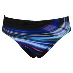 Kąpielówki slipy męskie na basen Arena Flashing Lights Brief. Czarne kąpielówki męskie Arena, m, bez wzorów, do pływania. Za 49.99 zł.