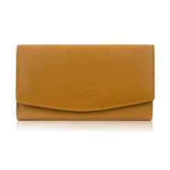 Portfel damski skórzany duży RFID żółty pojemny Paolo Peruzzi SL-11-MNG. Żółte portfele damskie bez wzorów, ze skóry. Za 79.00 zł.