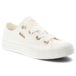Trampki damskie Lee Cooper, cholewka z materiału tekstylnego wiązanie z przodu na płaskiej podeszwie, białe, LCW-26-02-4068L SVL-653. Białe półbuty damskie Lee Cooper, bez wzorów, bez zapięcia. Za 119.00 zł.